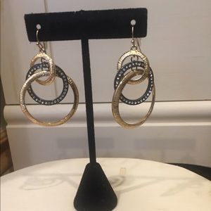 Gold & Silver Rhinestone Hoop Earrings